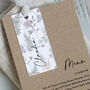 Autumnal Kraft Wedding Menu Cards With Guest Name Tags And Ribbon, thumbnail 2 of 7