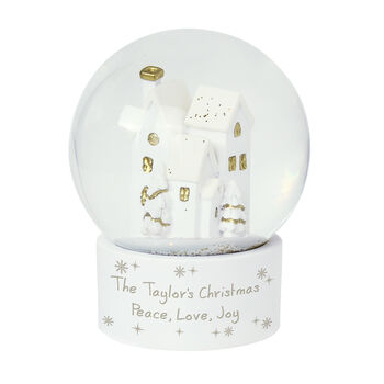 Personalised Village Scene Glitter Snow Globe – Magical Christmas Keepsake, 5 of 5