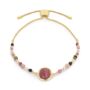 Adria Gold Beaded Pink Tourmaline Bracelet, thumbnail 3 of 3