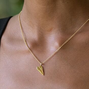 Personalised Gold Plated Paper Plane Necklace, 2 of 9