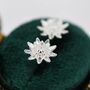 Chrysanthemum Flower Stud Earrings In Sterling Silver, thumbnail 7 of 12
