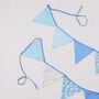 G Decor Blue And White Patterned Cloth Bunting, thumbnail 6 of 8