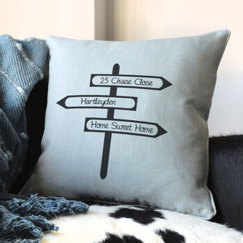 Personalised Sign Post Cushion, 3 of 4