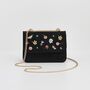 Floral Ditsy Embroidered Black Velvet Bag, thumbnail 1 of 5