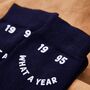 Personalised What A Year Navy Socks, thumbnail 3 of 4