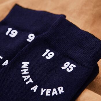 Personalised What A Year Navy Socks, 3 of 4