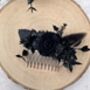 Black Gothic Dried Flower Hair Comb, thumbnail 4 of 6