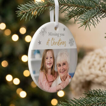 Memorial Photo Ceramic Disc Hanging Decoration Bauble + Gift Box, 2 of 10