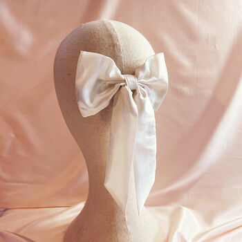 Hallie Bridal Silk Hair Bow, 4 of 12