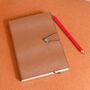 Brown Lined A5 Notebook With Elastic Fastener And Stud, thumbnail 4 of 5