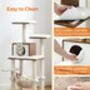 Cat Tree 138cm Modern Cat Tower Washable Cushions, thumbnail 4 of 12