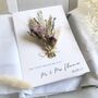 Wedding Card Personalised Dried Flower Mini Bouquet, thumbnail 8 of 11