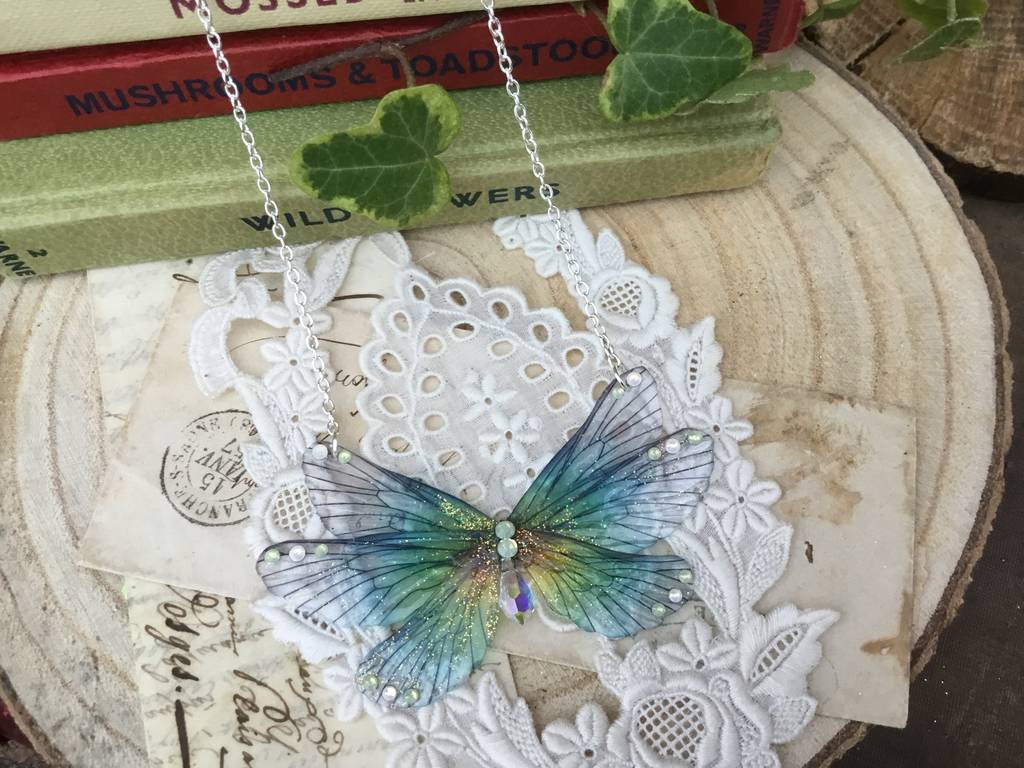 Rainbow Fairy Wing Necklace, 1 of 2