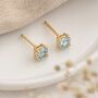 9ct Gold March Birthstone Stud Earrings – 4mm, thumbnail 1 of 4