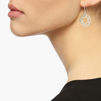 Sterling Silver Brilliant Diamond Drop Earrings, 3 of 6