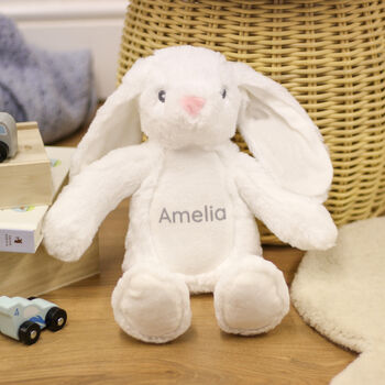 Personalised Rabbit Teddy Bear Soft Toy For Children, 9 of 10