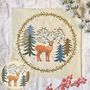Printed Linen Embroidery Kit King Of The Woods, thumbnail 1 of 3