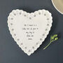 East Of India Heart Porcelain Coaster With The Words 'All I Need Is You', thumbnail 3 of 5
