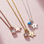 Birthstone And Initial Star Charm Necklace, thumbnail 1 of 9