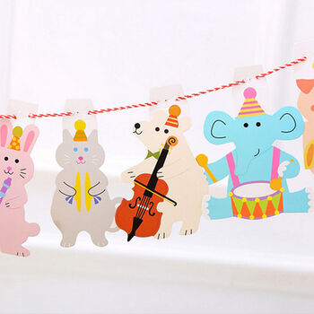 Childrens Musician Animals Decorative Banner, 3 of 4