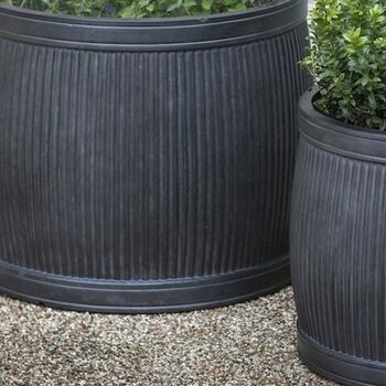 Fibre Clay Ribbed Round Planters, 3 of 3