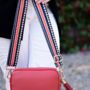 Red Dogtooth Stripe Bag Strap | Extra Long Crossbody Replacement Bag Strap, thumbnail 4 of 4