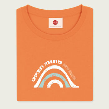 Open Mind Womens Orange Organic Beach T Shirt, 5 of 8