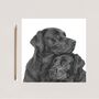 Hand Drawn Labrador Cuddles Dog Pet Greeting Card, thumbnail 3 of 6