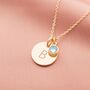 Initial Charm And Birthstone Personalised Necklace, thumbnail 5 of 12