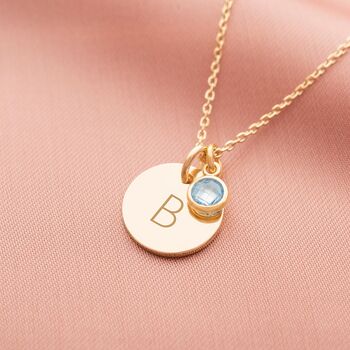 Initial Charm And Birthstone Personalised Necklace, 5 of 12