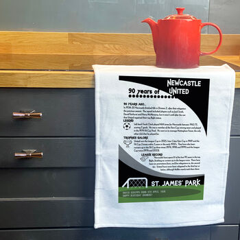 Years Of Being A Geordie Tea Towel Birthday Gift For Newcastle United Fan, 6 of 7