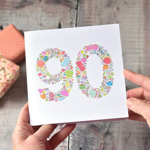Girlie Things 90th Birthday Card By mrs L cards