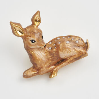 Resting Fawn Enamel Brooch, 4 of 7