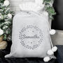 Personalised Holly Grey Christmas Sack, thumbnail 1 of 3