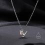 Tiny Robin Bird Pendant Necklace In Sterling Silver, thumbnail 1 of 11