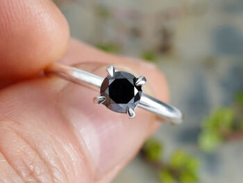 5mm Black Diamond Engagement Ring, 2 of 5