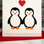 'Penguins' First Married Christmas Card For Couples, thumbnail 2 of 3