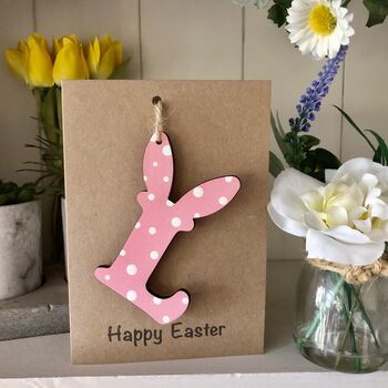 Personalised Easter Bunny Letter Wooden Keepsake Card, 6 of 9
