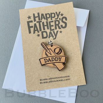 Cricket Bat And Ball Keyring For Father's Day, 3 of 5