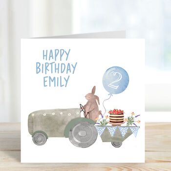 Farm Fun Tractor Birthday Card For Toddlers, 2 of 2