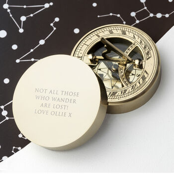 Personalised Father's Day Brass Sundial Compass, 4 of 4