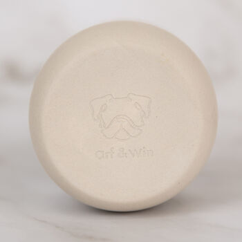 French Bulldog Engraved Ceramic Flat White Tumbler In Sage Green, 3 of 3