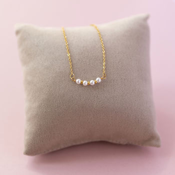 40th Birthday Dainty Pearl Bar Necklace, 6 of 8