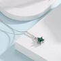 Sterling Silver Emerald Green Cz Star Pendant Necklace, thumbnail 2 of 11