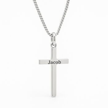Personalised Sterling Silver Cross Pendant Necklace, 6 of 11