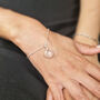 Rose Quartz October Birthstone Silver Bracelet, thumbnail 2 of 5