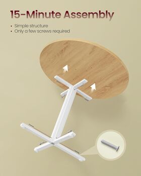 Round Dining Table Farmhouse Kitchen Table, 6 of 7