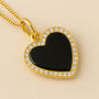 Personalised Gold Plated Sterling Silver Twinkling Onyx Heart Necklace, thumbnail 1 of 9