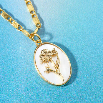 Mother Of Pearl Birth Flower Necklace, 5 of 10