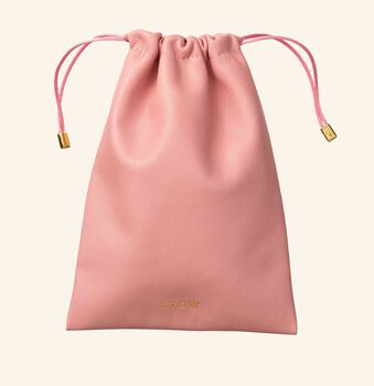 Personalised Large Leather Drawstring Accessories Pouch, 5 of 9